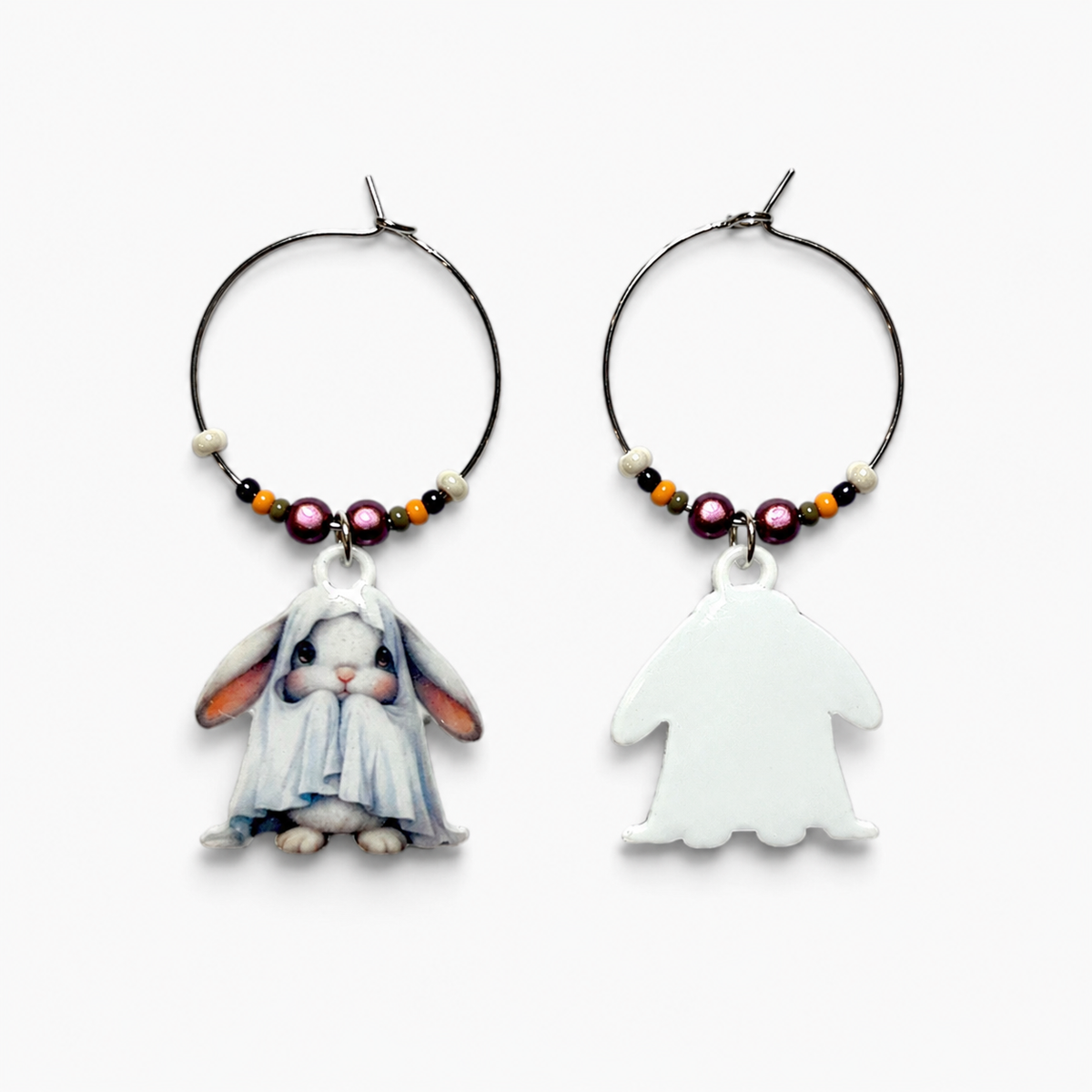 Breloques Lapins Fantômes pour l'Halloween 