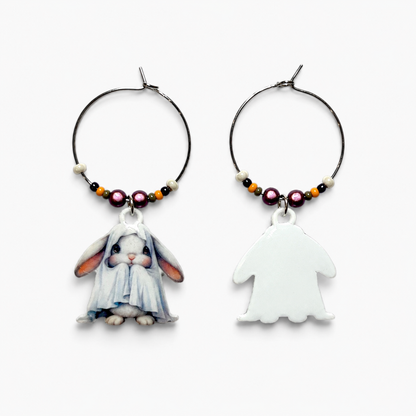 Breloques Lapins Fantômes pour l'Halloween 