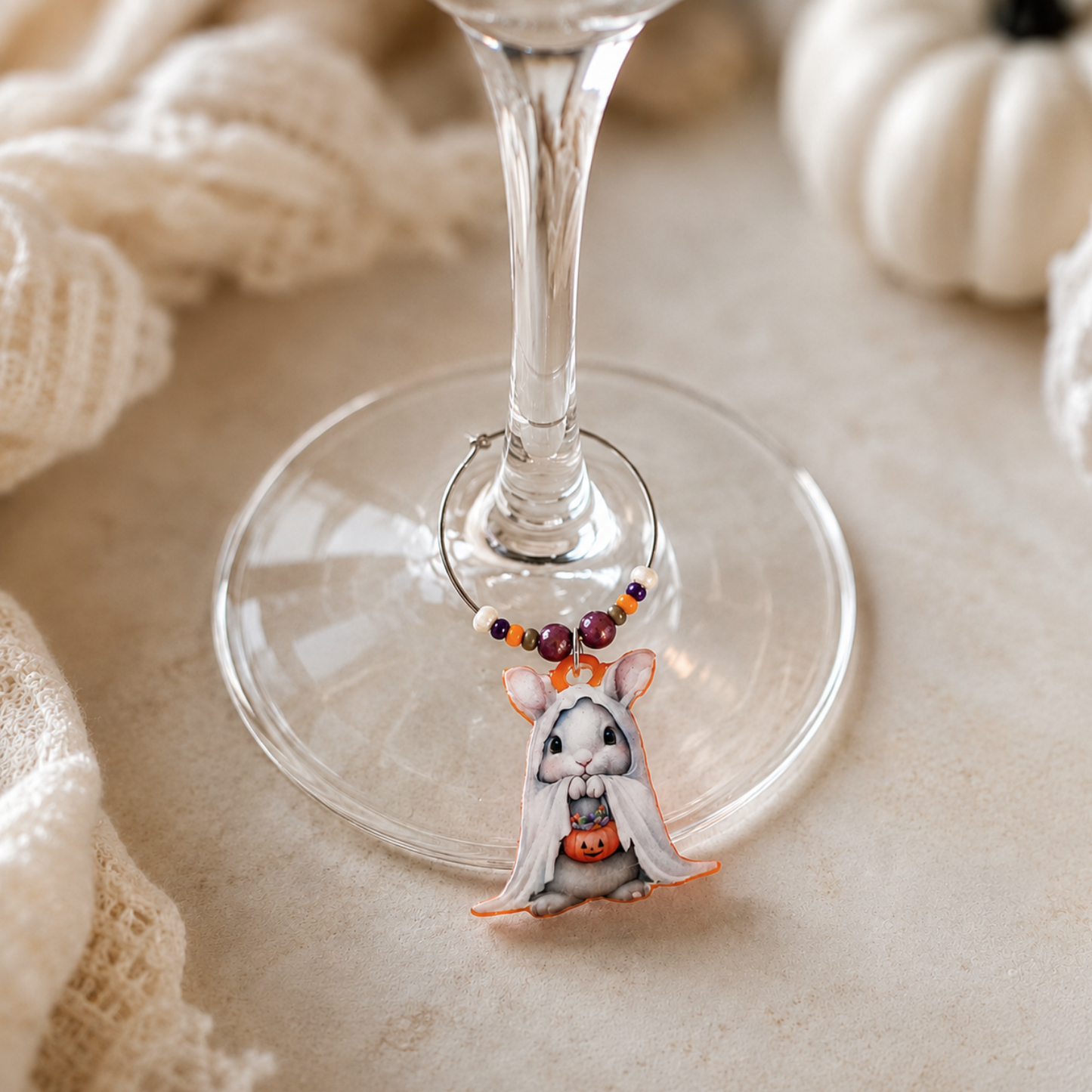Ghost Bunnies Halloween Charms Set of 4
