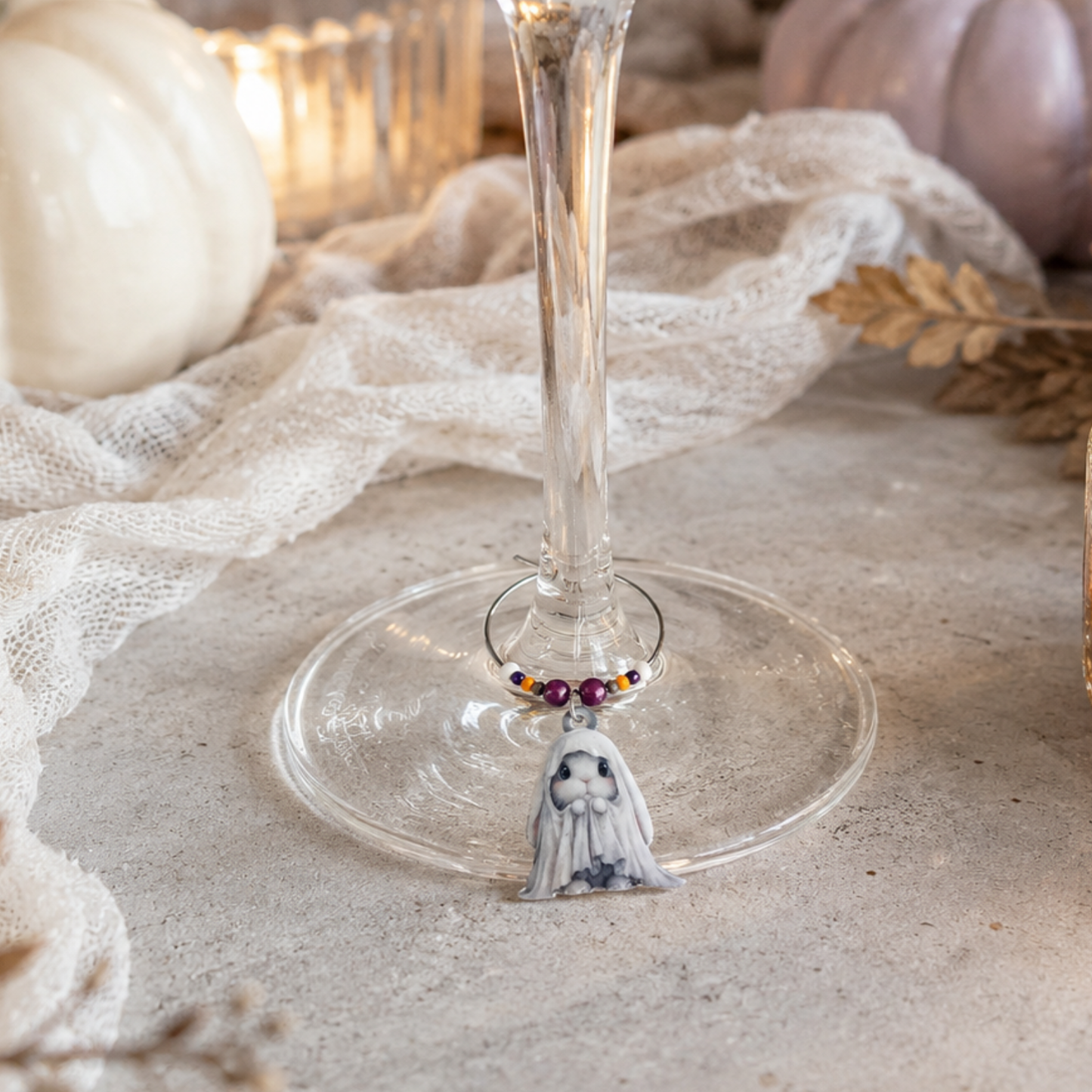 Ghost Bunnies Halloween Charms Set of 4