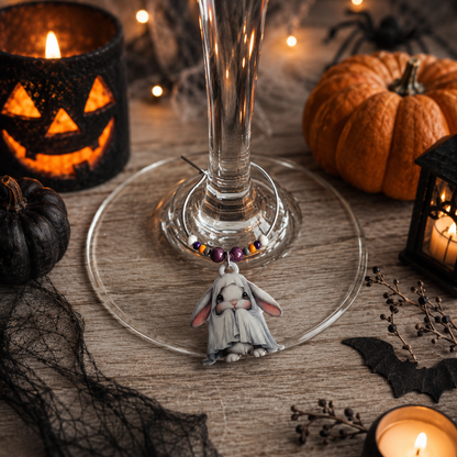 Ghost Bunnies Halloween Charms Set of 4