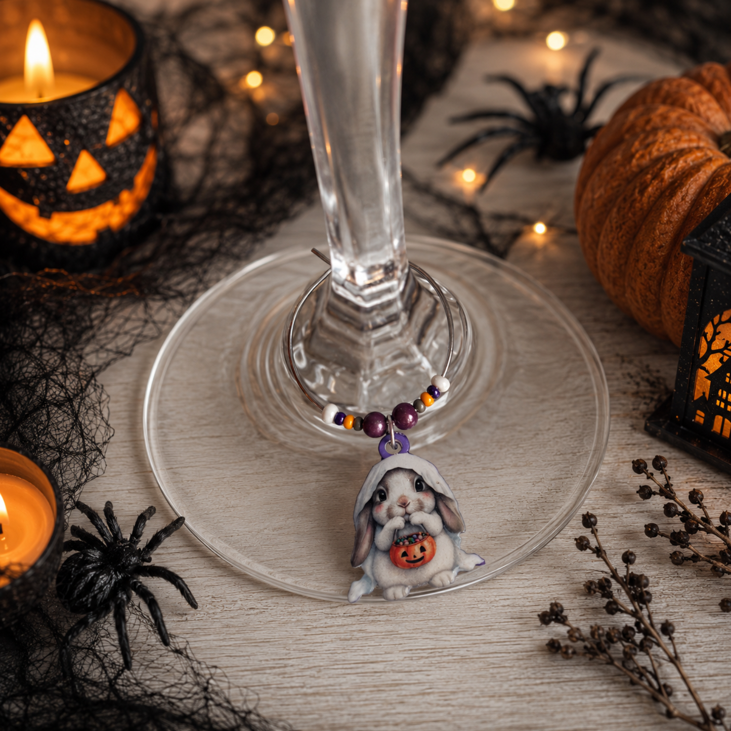 Ghost Bunnies Halloween Charms Set of 4