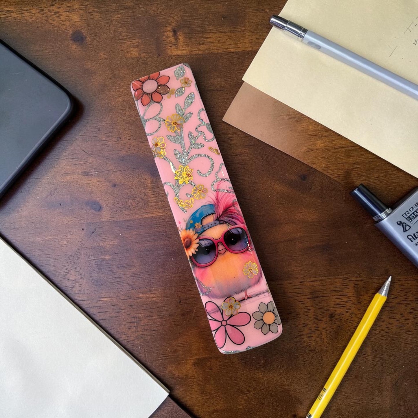 Flower Power Pink Chick Stapler