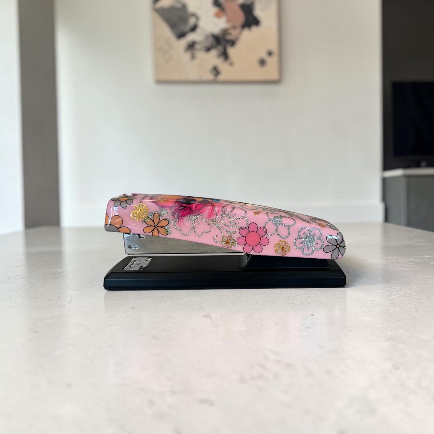 Flower Power Pink Chick Stapler