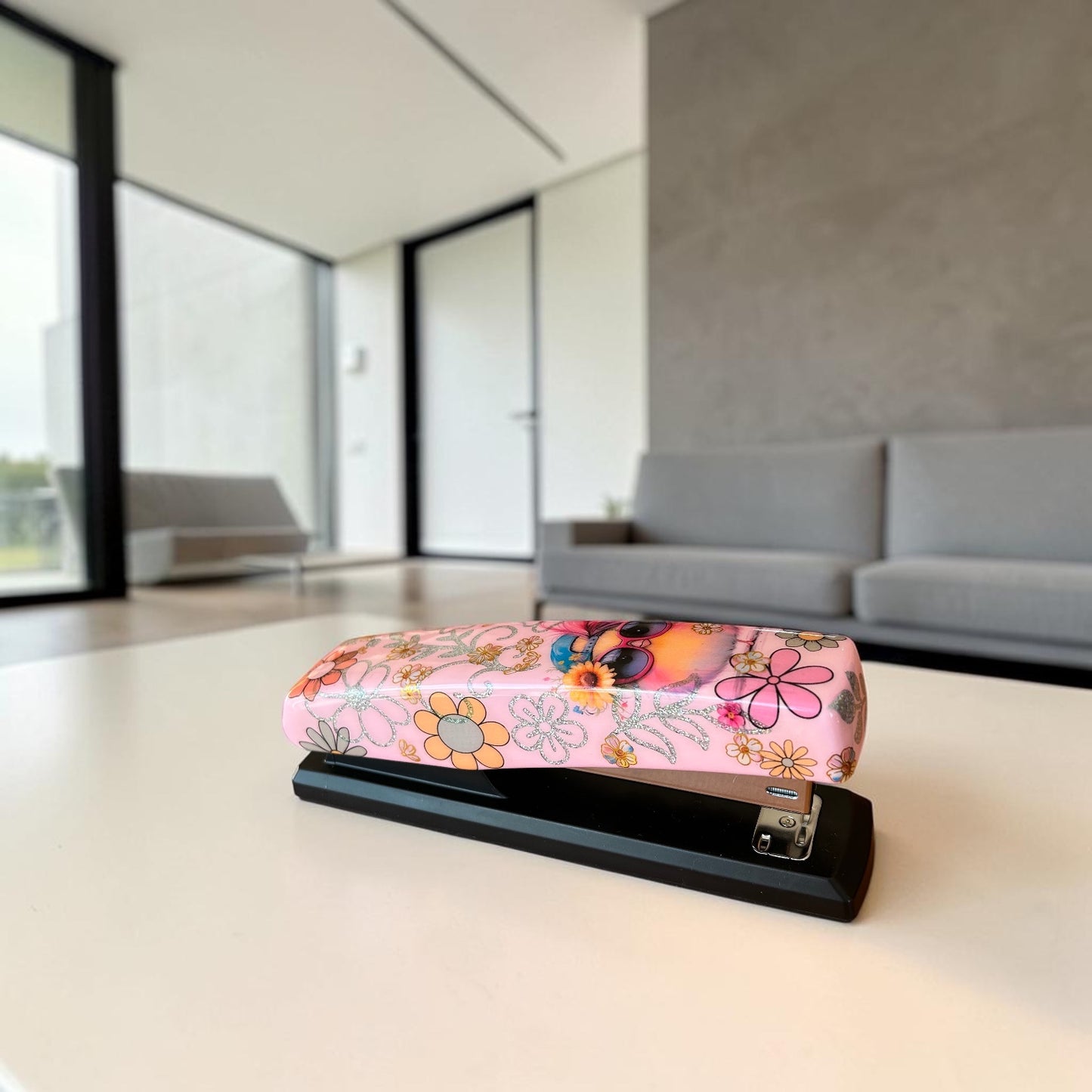Flower Power Pink Chick Stapler
